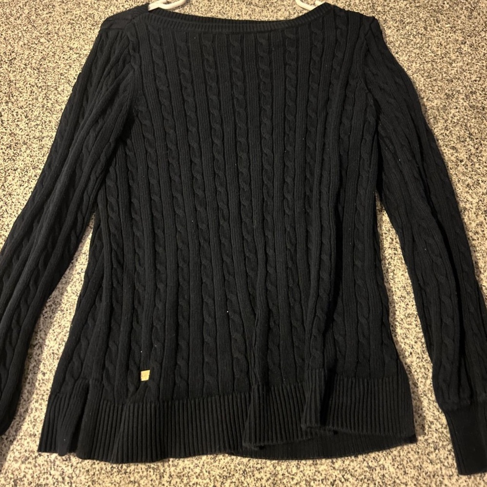 Navy Ralph Lauren Boatneck Cable Knit Sweater